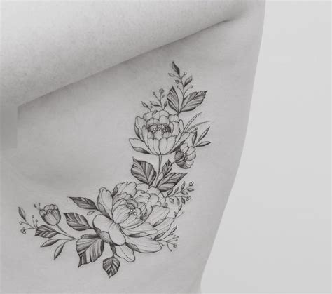 floral side boob tattoo|Side Boob Tattoo Ideas